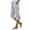 Light Blue, variant on BUIGTTKLOP Women Cotton Linen Capri Pants Side Split Button Knee Length Long Shorts Ladies Striped Capris