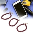 thumbnail image 4 of Phone Wrist Strap, Beaded Phone Charm Glossy  Widely  3 Pieces  for Keychain Dark Wine Red, 4 of 8