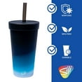 thumbnail image 2 of Silipint: Silicone 22oz Straw Tumblers: 2 Pack Moon Beam - Reusable Unbreakable Cup, Flexible, Hot/Cold, Airtight Lid, 2 of 7