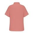 thumbnail image 4 of Men's Linen Shirts Casual Short Sleeve Button Down Shirt Beach Vacation Cruise Summer Wedding Cotton Tops Orange 2XL, 4 of 6