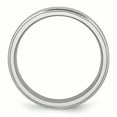 thumbnail image 2 of Stainless Steel Ridged-Edge 6mm Brushed and Polished Band Ring 7.5 Size, 2 of 6