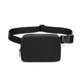 thumbnail image 1 of Mini riñoneras unisex de moda, resistente al agua, correa ajustable, 1 compartimento principal, 3 ranuras de malla, 1 bolsillo trasero con cremallera, negro, 1 of 5