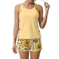 thumbnail image 5 of JULMCOMO Tankini Swimsuits for Women Sunflower Print Crew Neck Drawstring Sporty Bathing Suits Summer Vacation Two Piece Swimsuit Yellow L, 5 of 6
