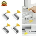 thumbnail image 1 of Pack of 4pc Adjustable Sliding Window Door Frame Double Bolt Security Lock Stopper, 1 of 4