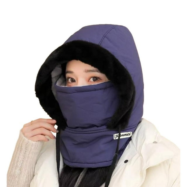 Winter Hat Unisex, Pullover With Ear Protection, Outdoor Fleece Lining, Warm Face Mask, Neck Warmer, All-In-One For Cycling