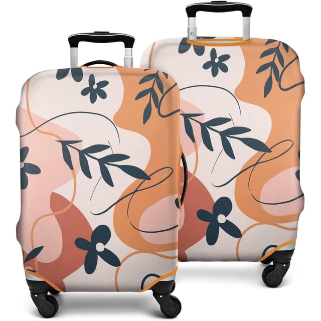 Travel Luggage Cover Suitcase Protector Fits 18-32 Inch Luggage Wheel Covers Patterned Travel Related Items Flower Luggage Protector Elastic Luggage Anti-scratch Suitcase Cover S