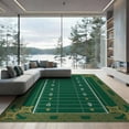 thumbnail image 2 of ODIKA 8'x10' Washable Area Rug Durable, Non-Slip Gridiron Field With Interlocking Star Motif Border Texas Football Refined for Living Room, Under Sectional, Family, 2 of 7