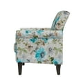 thumbnail image 4 of Homesvale Jean Rolled Arm Living Room Chair with Nailheads, Pastel Blue & Gray Floral Polyester, 4 of 8