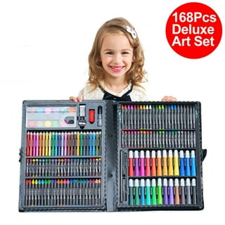 150-Piece Art Set, Art Set for Kids,Deluxe Professional Color Set, Gifts Art  Set Case,Art Kits for Kids and Adult,Includes Oil Pastels, Crayons, Colored  Pencils,Christmas Gifts(Black) 