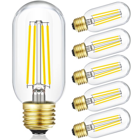 Bombilla LED Leools E26 Edison, 8 W, 100 W, regulable, 4000 K, 800 lm, 6 unidades