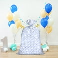 WRAPAHOLIC 56" Large Baby Boy Plastic Gift Bag Cute Blue Elephant Design for Baby Shower, Kids