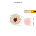 thumbnail image 3 of Angara Natural 0.23 Ct. Ruby with Diamond Halo Pendant Necklace in 14K Yellow Gold for Women with 18 Inch Cable Chain, 3 of 8