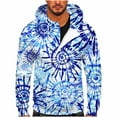 thumbnail image 1 of Sudadera informal con capucha y estampado de teñido anudado y media cremallera para hombre Pompotops oipoqjl52195, 1 of 5