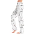 thumbnail image 2 of Easter Womens Silk Pajamas Drawstring Bunny Egg Print Loungewear Wide Leg Cute Casual Lounge Pants Elastic Waist Casual Fit Festival with Pockets Pants, #70 White XXL, 2 of 5