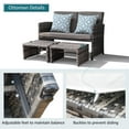 thumbnail image 5 of Outdoor Loveseat Patio Furniture Rattan Conversation Set, with Ottoman, Pillows Included, Grey Wicker, White Cushions, 5 of 10