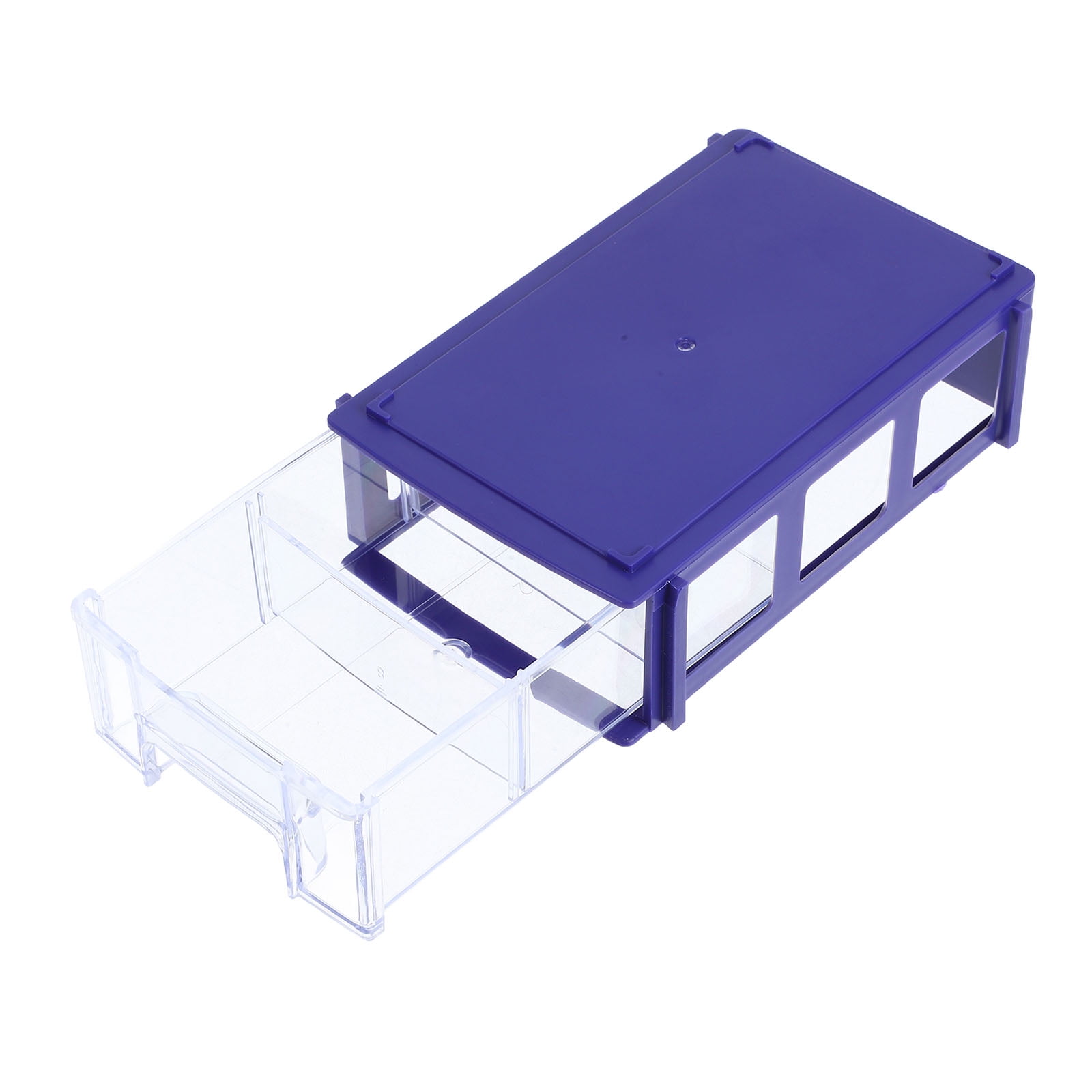 ELAYARD Plastic Craft Storage Drawers Blue Modular Desktop Organizer with Plastic Drawers for Office Storage