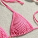 thumbnail image 5 of Trajes de Baño de Bikini de Mujer de Moda Sexy Sólido E Impreso Conjunto de Trajes de Baño Divididos, Correas Anchas Ajustables, 5 of 9