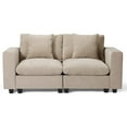 thumbnail image 3 of WestinTrends Augusta 70" Modular Chenille Loveseat Sofa With USB/Type-C Ports and Side Pockets, Taupe, 3 of 16