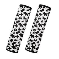 Uorisanigo Cow Print Seat Belt Sets Covers Fluffy Universal 2-Pack Soft Seat belt Shoulder Pad Flannel Seat Belt Shoulder Strap Covers Harness Pad Compatible with All Cars and Backpack