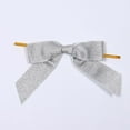 thumbnail image 6 of Efavormart 50 Pcs | 4" Silver Nylon Pre Tied Ribbon Bows For Gift Basket Party Favor Bags Decor - Glitter Design, 6 of 6