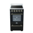 thumbnail image 2 of Forno Pallerano 20 Inch Freestanding Electric Range in Black with Antique Brass, Compact Design, 2 of 5