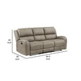 thumbnail image 5 of Patsy 85 Inch Manual Double Recliner Sofa, Brown Tufted Back Microfiber, 5 of 6