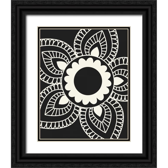 Robinson, Tamara 20x24 Black Ornate Wood Framed with Double Matting Museum Art Print Titled - Paisley Feather III