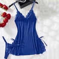 thumbnail image 5 of Stamzod Women's Lace Nightgown with Briefs 2 Piece Set V Neck Night Dress Sleepwear Side Drawstring, Adjustable Spaghetti Straps, Bow Detail M, 5 of 10