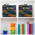 thumbnail image 6 of Yayeee Canvas Storage Basket with Handles for Shelves Fabric Bins Closet Organizer, Colorful Waves Pattern, 6 of 8