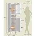 thumbnail image 2 of EnHomee 69" Tall Bathroom Storage Cabinet,Narrow Linen Cabinet with 2 Door and Adjustable Shelves​,White, 2 of 12