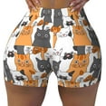thumbnail image 2 of Uemuo Funny Cats Pattern Women Workout Impact Shorts Scrunch Butt Lifting Gym Shorts Seamless Booty Biker Shorts-Medium, 2 of 8