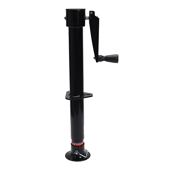 TowingMaster 2000lb Sidewind Turbo Jack, A-Frame Tongue Jack with Manual/Drill Power, for RV/Trailer/Cargo/SUV, Black