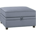 thumbnail image 1 of ACME Bois II Ottoman de Rangement en Velours Gris, 1 of 6