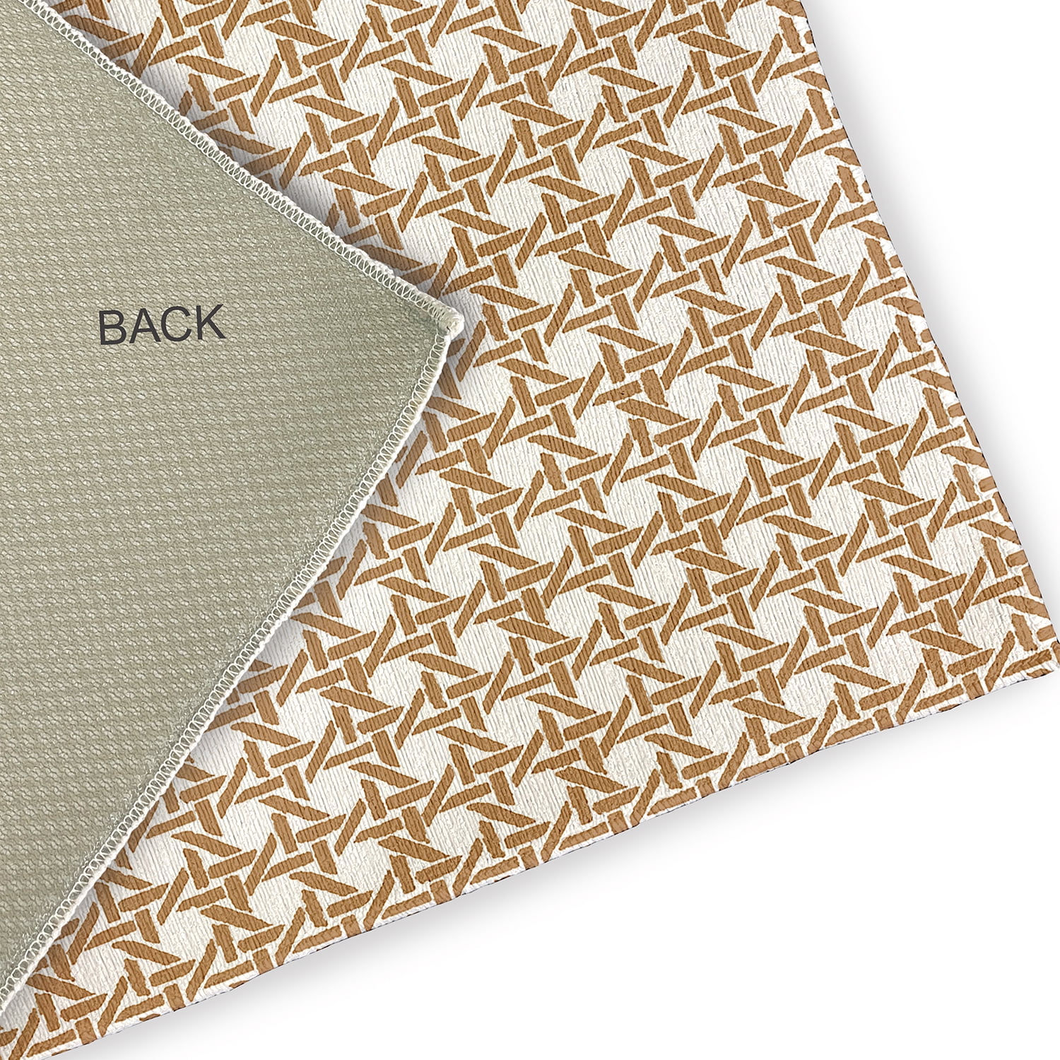 Simply Daisy 5' round Caramel Rattan GeometricIndoor/outdoor Rug