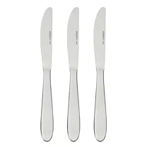 Mainstays Breck Stainless Steel Dinner Knife, Adult 3 Piece Set, Silver