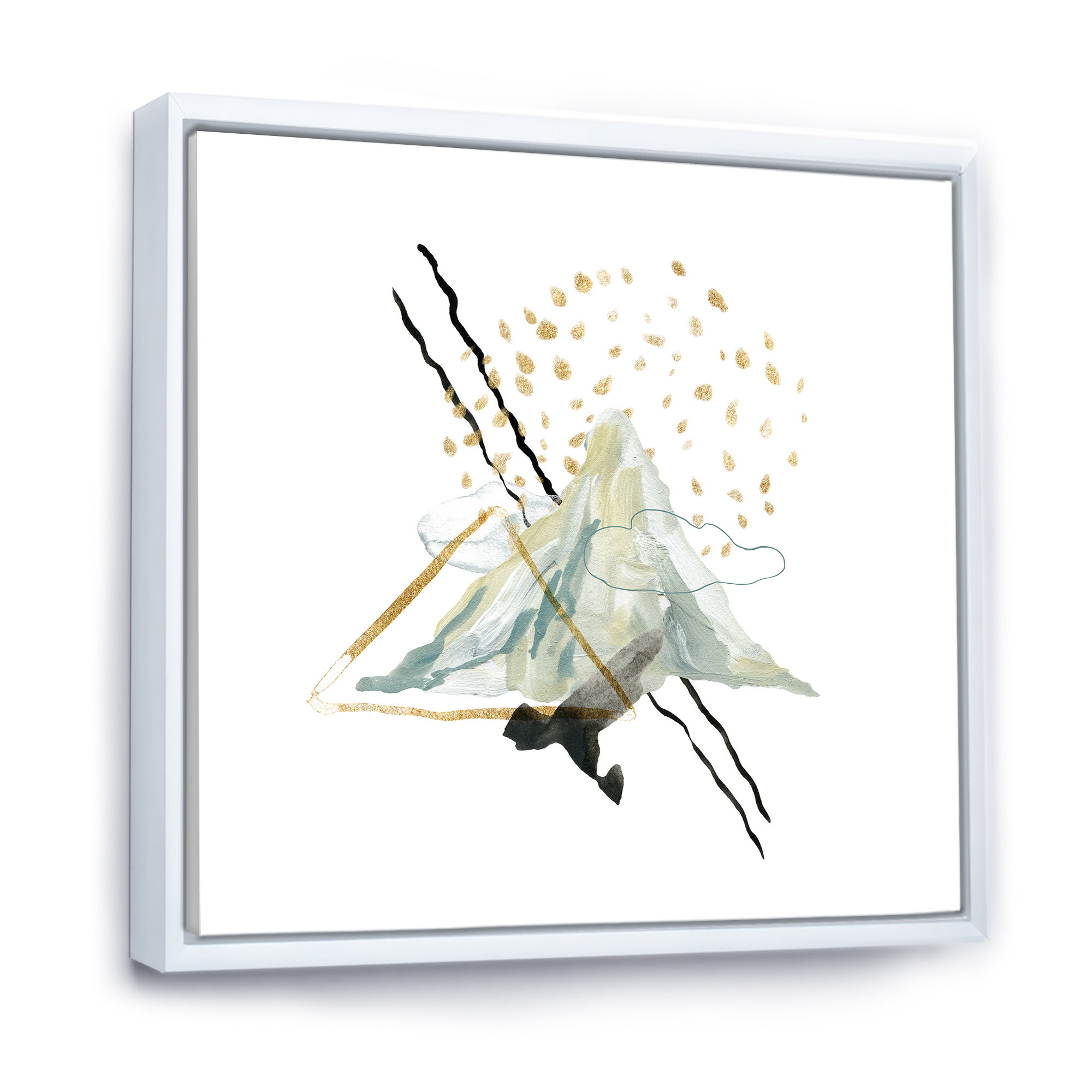 Designart 'Mountain Sky With Gouache Of Abstract Landscape' Modern Framed Canvas Wall Art Print