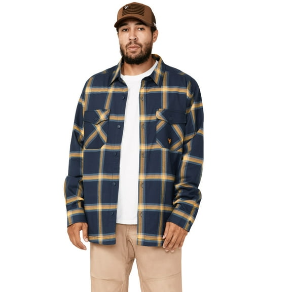Hawx Work Gear Men's Thermal Lined Flannel Work Shirt Jacket Navy Medium  US