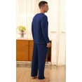 thumbnail image 3 of QDG Men's Pajama Set Soft Henley Neck Long Sleeve Top and Pants Brushed Ribbed Lounge Sleep Sets, 3 of 7
