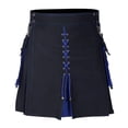 thumbnail image 5 of Simua Men's Contrast Utility Kilt | Pleated Skirt with Cargo Pockets Lace-Up Details for Festival Medieval Casual Daily Wear, 5 of 5