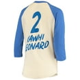 thumbnail image 3 of Women's Fanatics Kawhi Leonard Cream LA Clippers Raglan 3/4 Sleeve T-Shirt, 3 of 3
