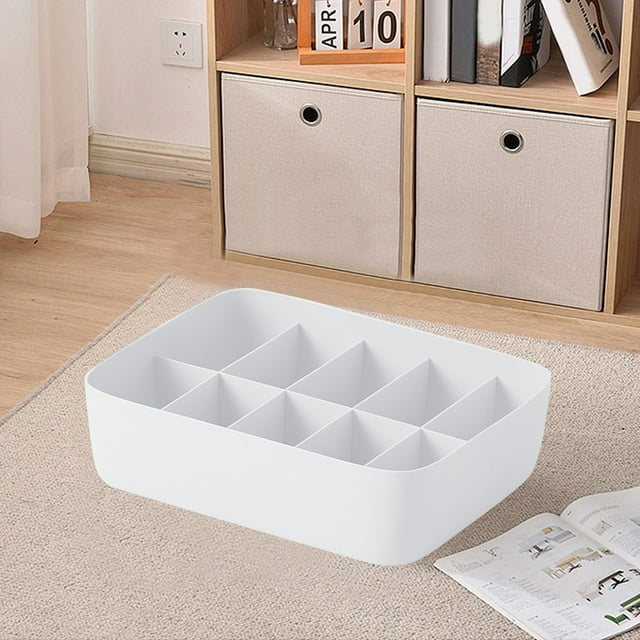 Tunhigl White Plastic Storage Bins For Pantry Organization With Four Handles
