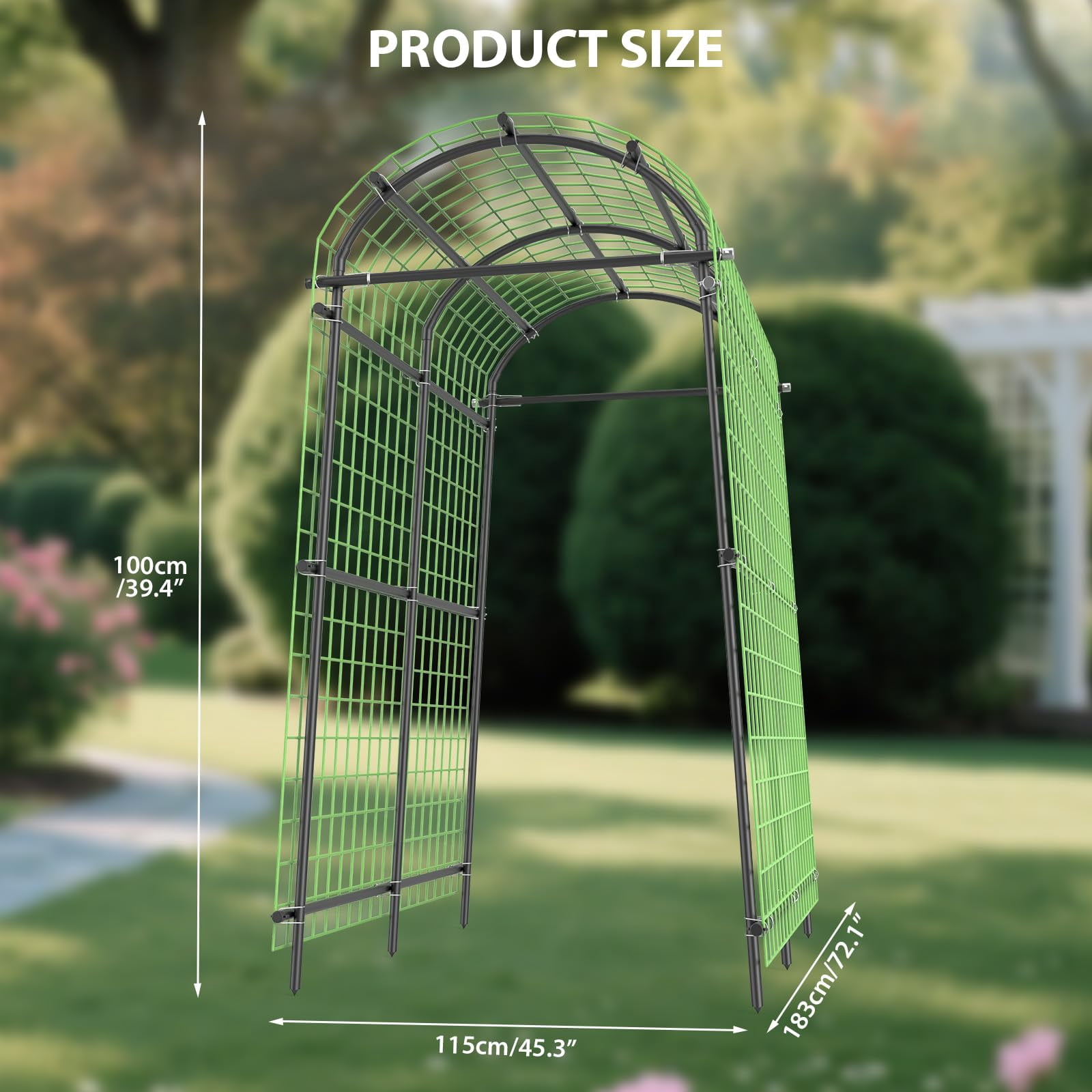 Garden Arch Trellis for Climbing Plants Outdoor, Metal Support Trellis Archway, Archway Tunnel Plant Support for Cucumber Tomato Vine Flowers Vegetables Climbing Plants