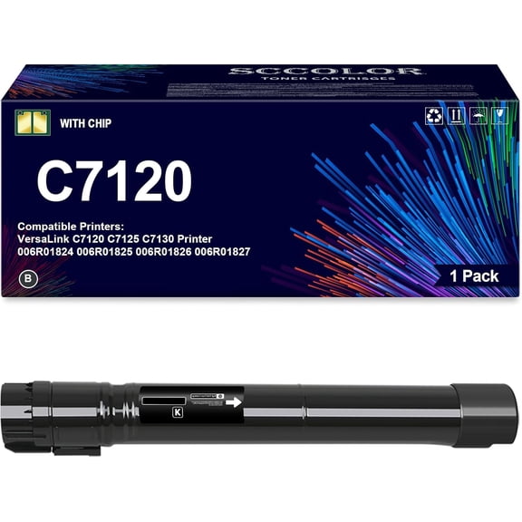 C7120 Black Toner Cartridge 006R01824 Replacement for Xerox VersaLink C7120 C7125 C7130 Printer