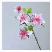 Real Touch Artificial Magnolia Flower Bouquet - 2 Pieces for Home and Wedding Decoration