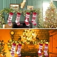 thumbnail image 6 of Knit Christmas Stockings Extra Long Hand-Knitted Red/White Big & Little Reindeer Snowflakes Xmas Tree Holiday Décor, 6 of 7