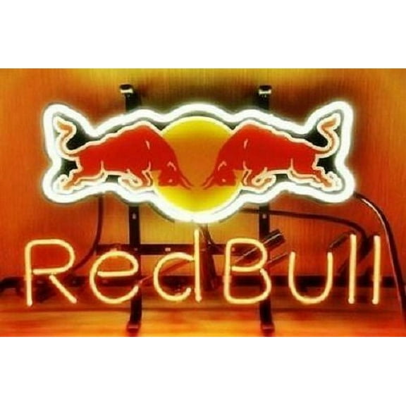 Queen Sense 14"x10" Red Bulls Energy Drink Neon Sign Man Cave Handmade Neon Light 114RBDL