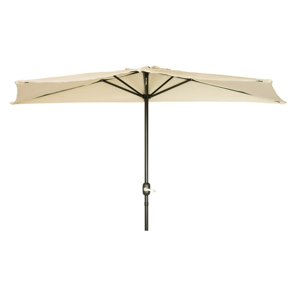 Patio Half Umbrella 9' by Trademark Innovations (Beige) Walmart