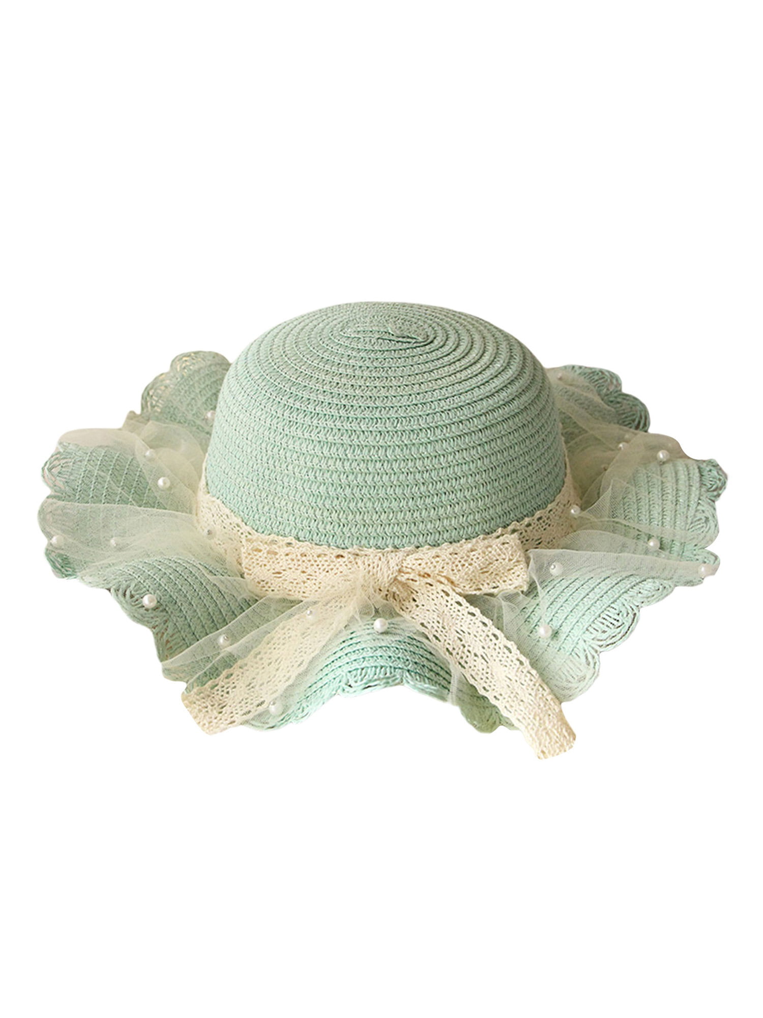 Toddler Girl's Ages 2-4 Wide-Brim Straw Sun Hat w/Daisy Trim and Matching Purse 