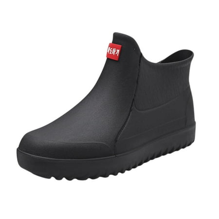 Men Short Rain Boots Sociology Weather Boots Waterproof Garden Shoes Non Raining Boots for Men Slip Mencomfortable insole Fashion Lightweight Ankle Rain Boots Scrub Outdoor Work Shoes