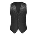 thumbnail image 2 of Stamzod Suit Vest for Men Solid Color Sleeveless Button Up Work Waistcoat Mens Vests Dress Outerwear Black XL, 2 of 9